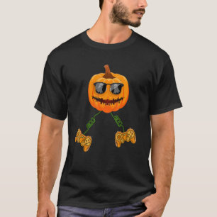 Halloween Gamer Costume Controller Pumpkin Video T-Shirt