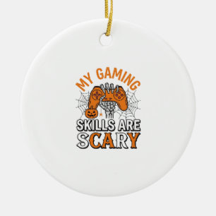 Halloween-Gamer-Fähigkeiten sind gruselige Vintage Keramik Ornament