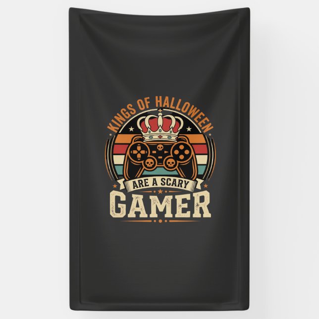 Halloween Gamer King Retro-Controller-Design Banner (Vertikal)
