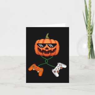 Halloween Gamer Pumpkin Kürbislaterne Video Gamer Karte