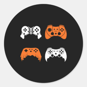 Halloween Gaming Controller Gamer Videospielkontor Runder Aufkleber