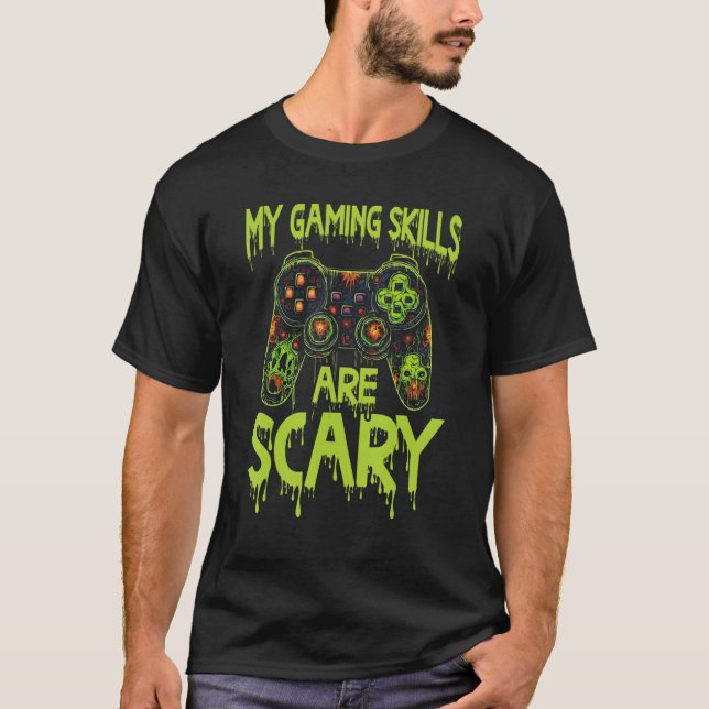 Halloween Gaming Halloween Gamer Video Game Joysti T-Shirt (Vorderseite)