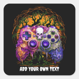 Halloween Gaming, Spooker Controller, Video Gamer Quadratischer Aufkleber