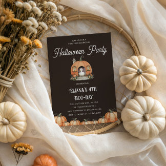 Halloween Gänse Kindergeburtstag Pumpkin Dekoriere Einladung