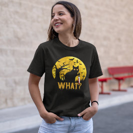 Halloween Gato Negro What? T-Shirt