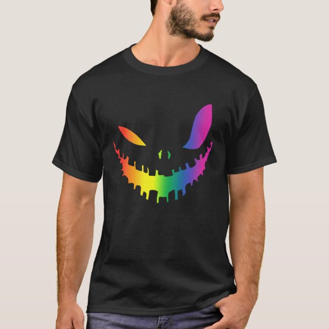 Halloween Gay Lesbians Pride Pumpkin LGBT Pride T-Shirt (Vorderseite)