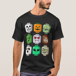 Halloween Gebäude Brick Head Pumpkin Ghost Zombie T-Shirt