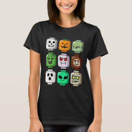 Halloween Gebäude Brick Head Pumpkin Ghost Zombie T-Shirt