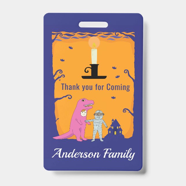 Halloween Geburtstag Danke Ausweis (Vorderseite)