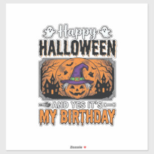 Halloween Geburtstag Hexe Kürbis Vintage-Shirt Des Aufkleber