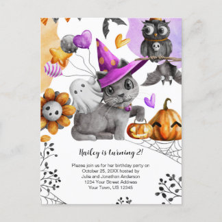 Halloween Geburtstagsfeier Postkarte