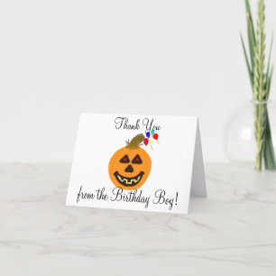 Halloween Geburtstagskind Danke, Pumpkin Balloons Karte