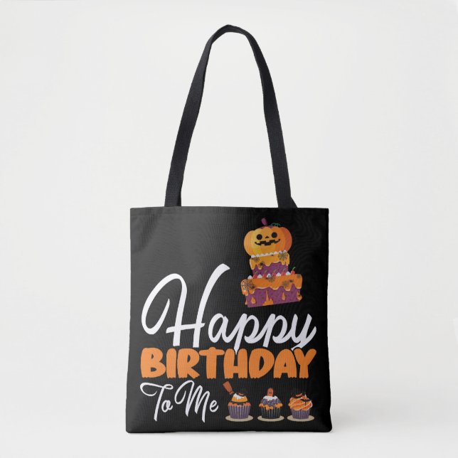 Halloween Geburtstagskuchen zum Geburtstag Tasche (Vorderseite)