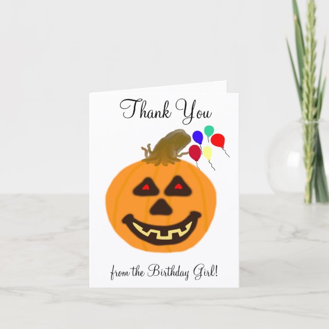 Halloween Geburtstagsmädchen Danke  (Vorderseite)