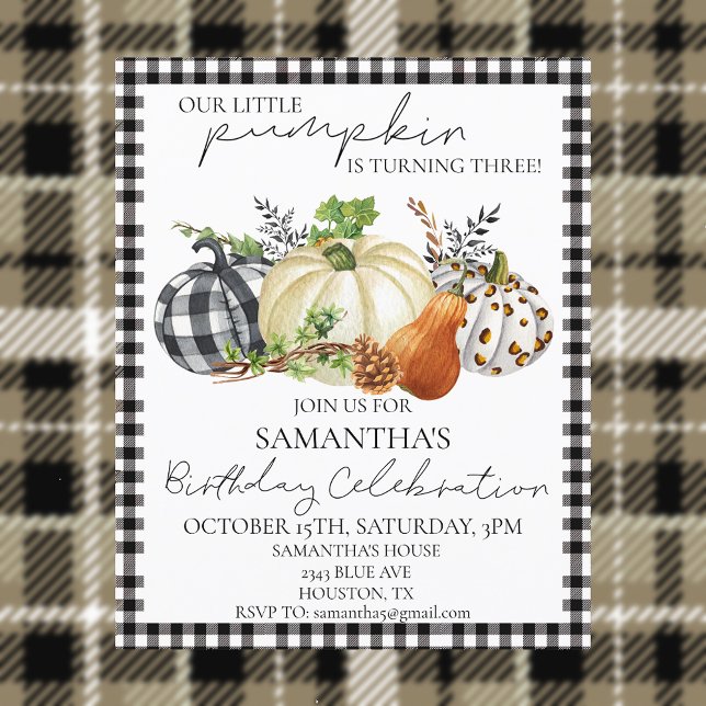 Halloween Geburtstagsparty Kids Pumpkin Kariert (Von Creator hochgeladen)