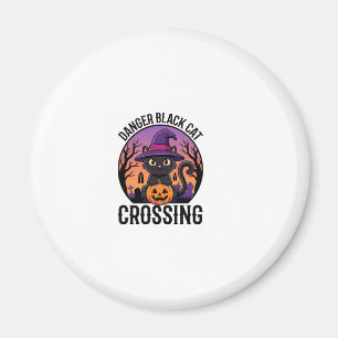 Halloween Gefahr Schwarze Katze Überquerung Magnet
