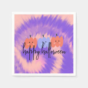 Halloween Gefärbte Krawatte Pumpkin Hand Drawing Serviette