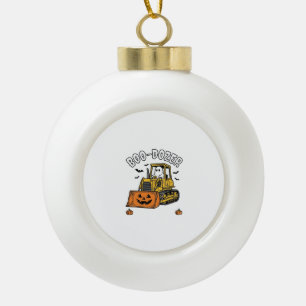 Halloween-Geist Boo Dozer Lustiger Bulldozer_1 Keramik Kugel-Ornament