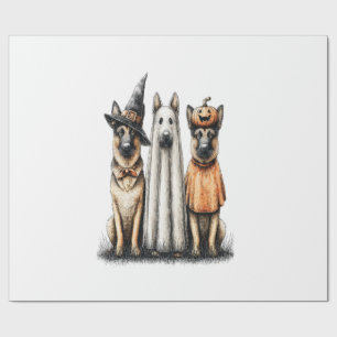 Halloween-Geist Deutscher Schäferhund Geschenkpapier