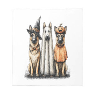 Halloween-Geist Deutscher Schäferhund Notizblock