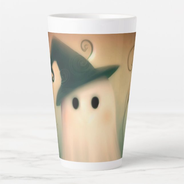 Halloween/Geist/Fall/Weiße Ornamente Milchtasse (Vorderseite)