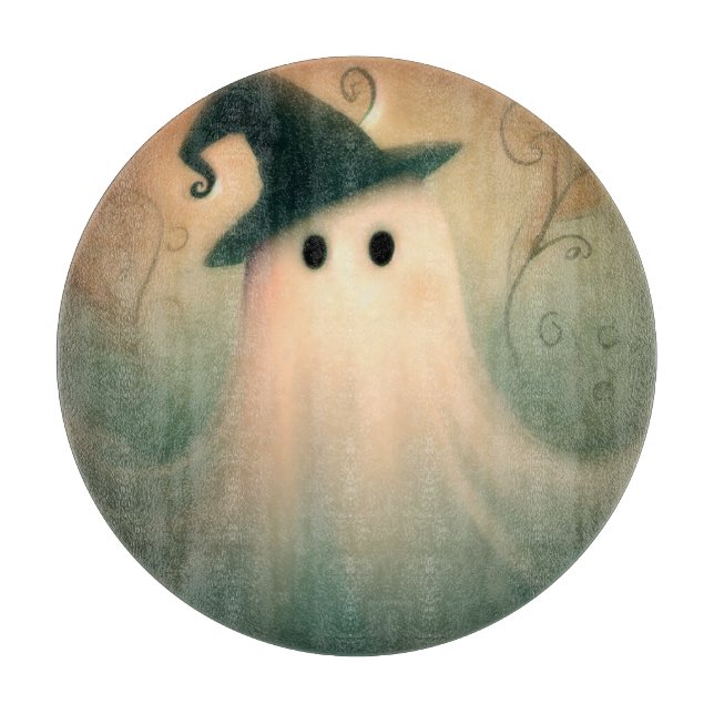 Halloween/Geist/Fall/Weiße Ornamente Schneidebrett (Vorderseite)