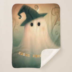 Halloween/Geist/Fall/Weiße Ornamente Sherpadecke