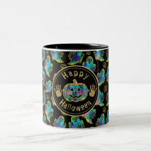 Halloween-Geist-Faux-Glitter Zweifarbige Tasse