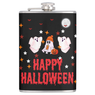 Halloween-Geist-Flasche Eingewickelt mit gruseli Flachmann