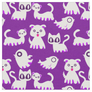 Halloween-Geist-Frettchen-Hund-lila Stoff