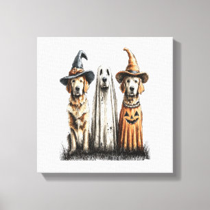 Halloween-Geist Golden Retriever Hund Leinwanddruck