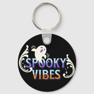 Halloween-Geist Gruselige Vibes Typografie Letteri Schlüsselanhänger