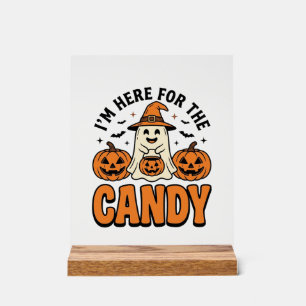 Halloween-Geist hier für die Süßigkeiten Cute Vint Acrylschild