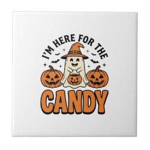 Halloween-Geist hier für die Süßigkeiten Cute Vint Fliese