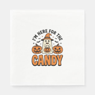 Halloween-Geist hier für die Süßigkeiten Cute Vint Serviette