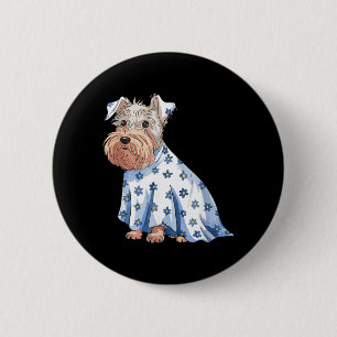 Halloween-Geist-Hund mit Blumen Lustiger Halloween Button