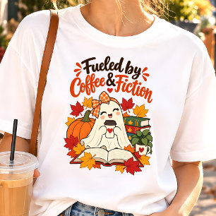 Halloween-Geist-Kaffee-Buch-T-Shirt für Bücherwürm T-Shirt