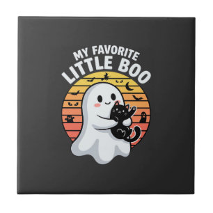 Halloween-Geist Katze Little Boo Fliese