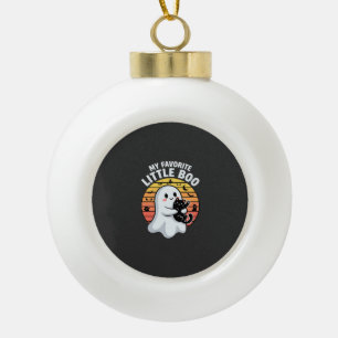 Halloween-Geist Katze Little Boo Keramik Kugel-Ornament