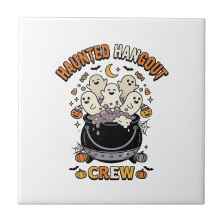 Halloween-Geist-Kürbis-Crew Fliese