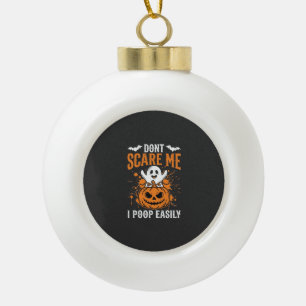 Halloween-Geist-Kürbis-Design 'Erschreck mich nich Keramik Kugel-Ornament