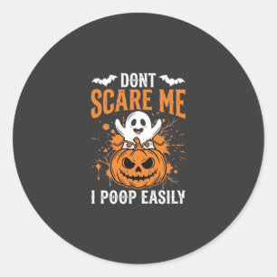 Halloween-Geist-Kürbis-Design "Mach mir keine Angs Runder Aufkleber