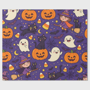 Halloween-Geist-Kürbis-Hexen-Geschenkpapier Geschenkpapier