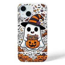 Halloween-Geist-Kürbis-Süßigkeiten-Muster Hexe