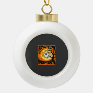 Halloween-Geist-Kürbis-verlassener Baum Keramik Kugel-Ornament