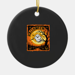 Halloween-Geist-Kürbis-Verlassener Baum Keramik Ornament