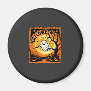 Halloween-Geist-Kürbis-Verlassener-Baum Magnet