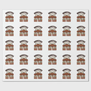 Halloween-Geist-Kürbis-Vintage-Stich Lustiges Te Geschenkpapier