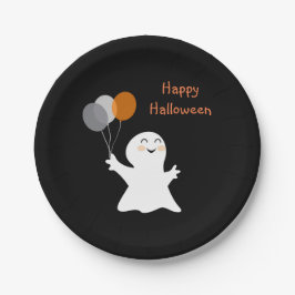 Halloween-Geist mit Ballonen Pappteller