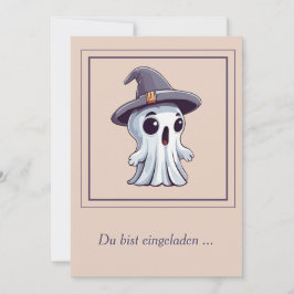 Halloween: Geist mit Hut - Einladung